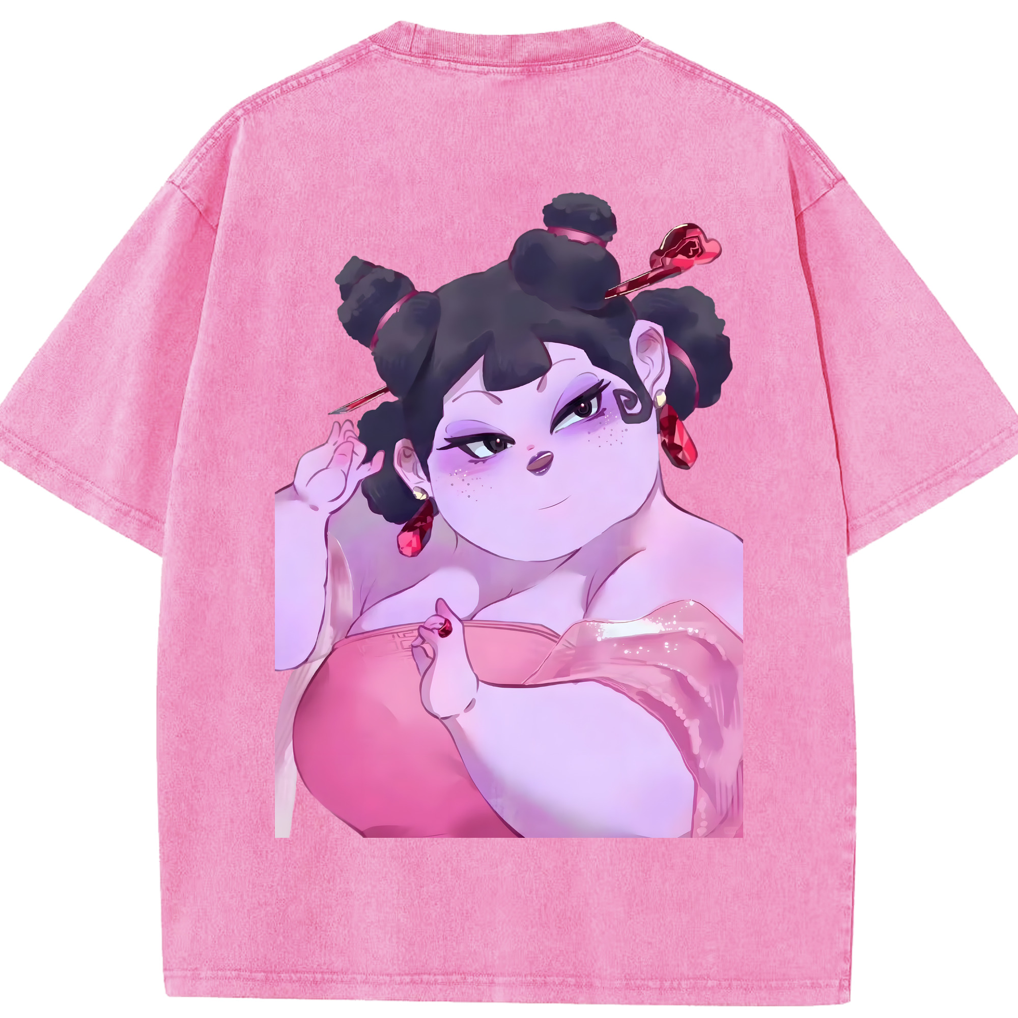 （画像用） Ne Zha 2 ナタ 魔童の大暴れ 綿100% ヴィンテージ風 半袖Tシャツ（背面プリント）